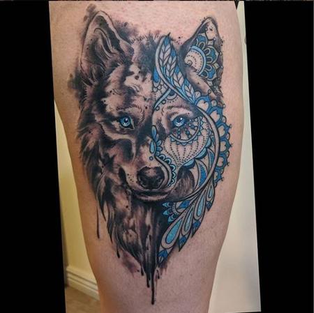 Tattoos - Bonnie Seeley Geometric Wolf - 140819